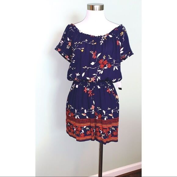 Floral Off the Shoulder Romper NWT - Picture 2 of 5